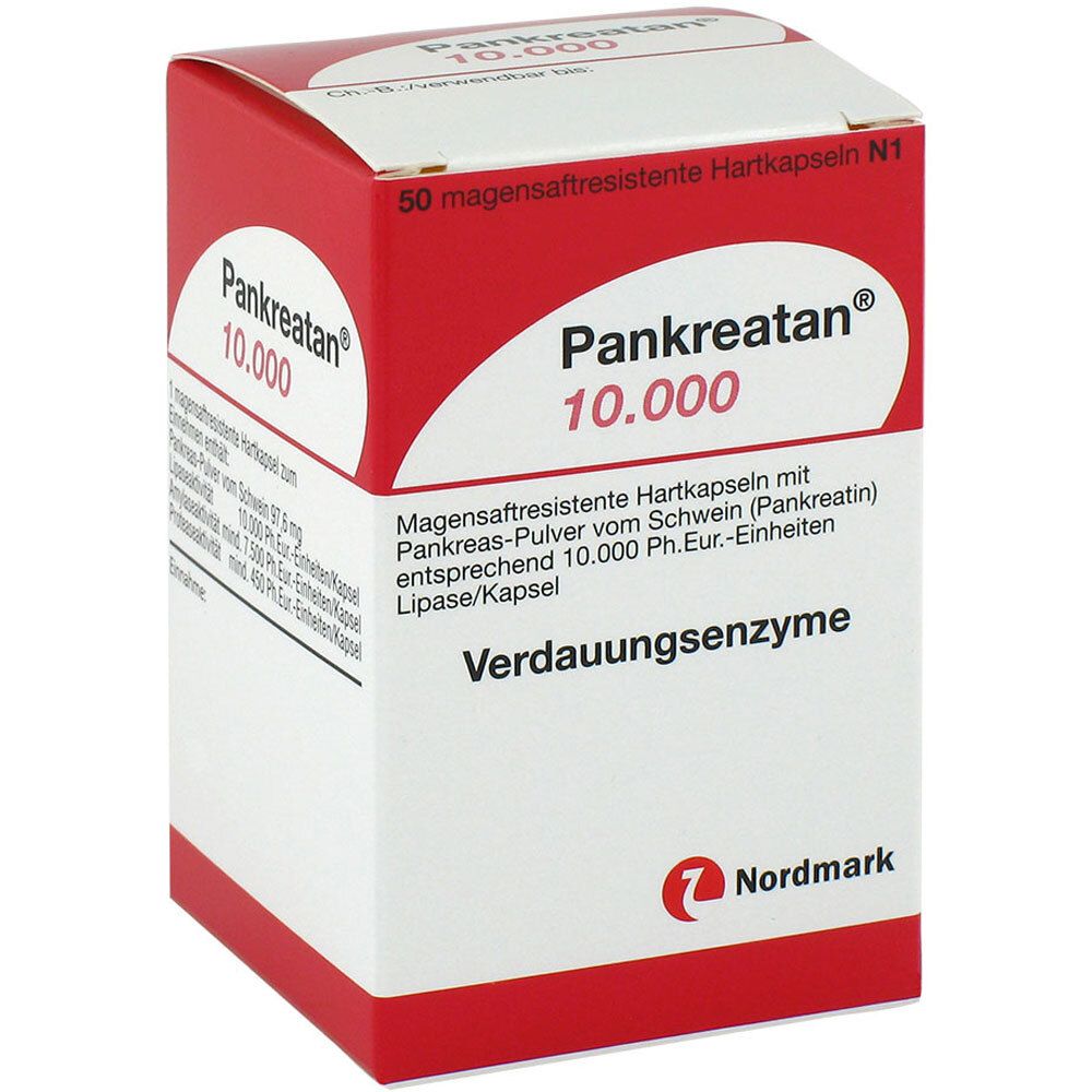 Pankreatan 10.000 magensaftresistente Hartkapseln 50 St Magensaftresistente