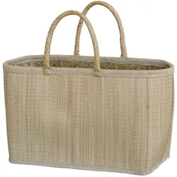 Chic Antique Strandtasche aus Palmenblättern, 40 x 19 x 27 cm, natur