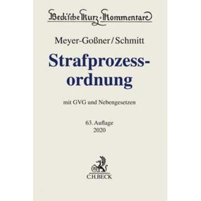 Strafprozessordnung, Gebundene Ausgabe von Bertram Schmitt, C.H. Beck