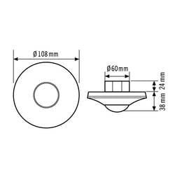 ESYLUX EP10428449 Unterputz Decken-Präsenzmelder Schwarz