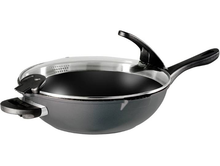 STONELINE Wok Future, Aluminiumguss, Ø 32 cm, abnehmbare Griffe, Induktion