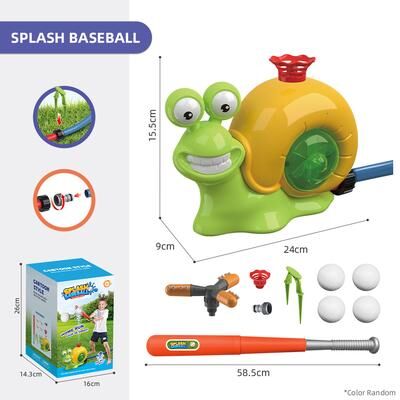 DynamicDeals Snail Splash Baseball Sprinkler Toy For Kids With Rotating Water Spray 2 In 1 Snail