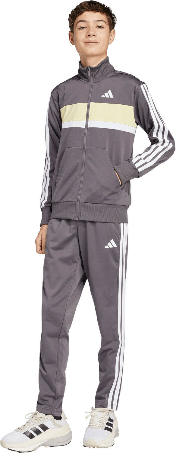 Adidas seasonal essentials tiberio 3 stripes chándal niño Gris (164)