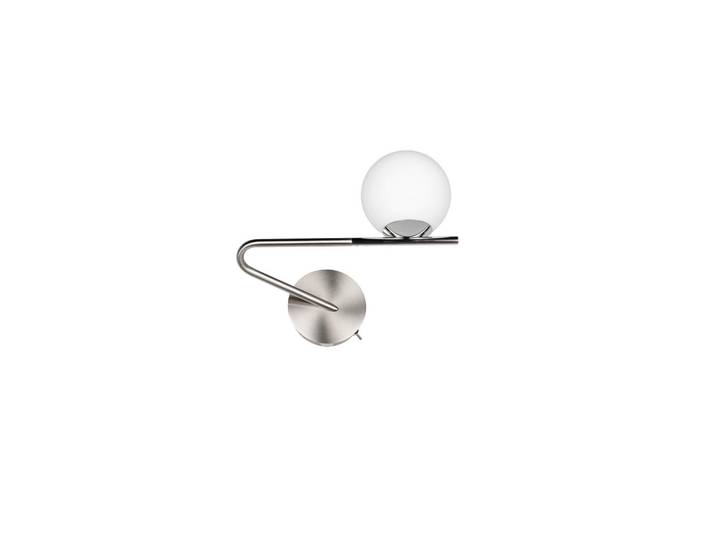 Trio Leuchten Wandleuchte Flaming, Weiß, Nickelfarben, Metall, Glas, 21.5x25x13 cm, mit Schalter, Lampen & Leuchten, Innenbeleuchtung, Wandleuchten, Wandlampen mit Schalter