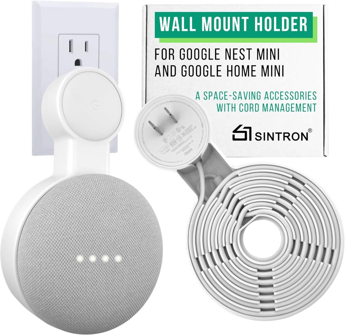 Wandhouder voor Google Nest Mini en Home Mini - Ruimtebesparend ontwerp