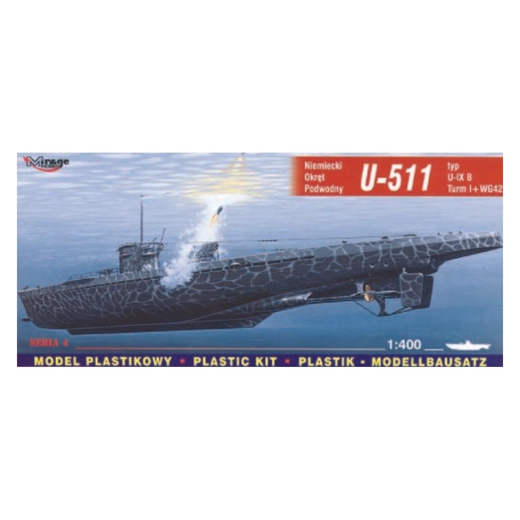Mirage Hobby Deutsches U-Boot U 511 Typ IX B Turm I und WG42 (40042)