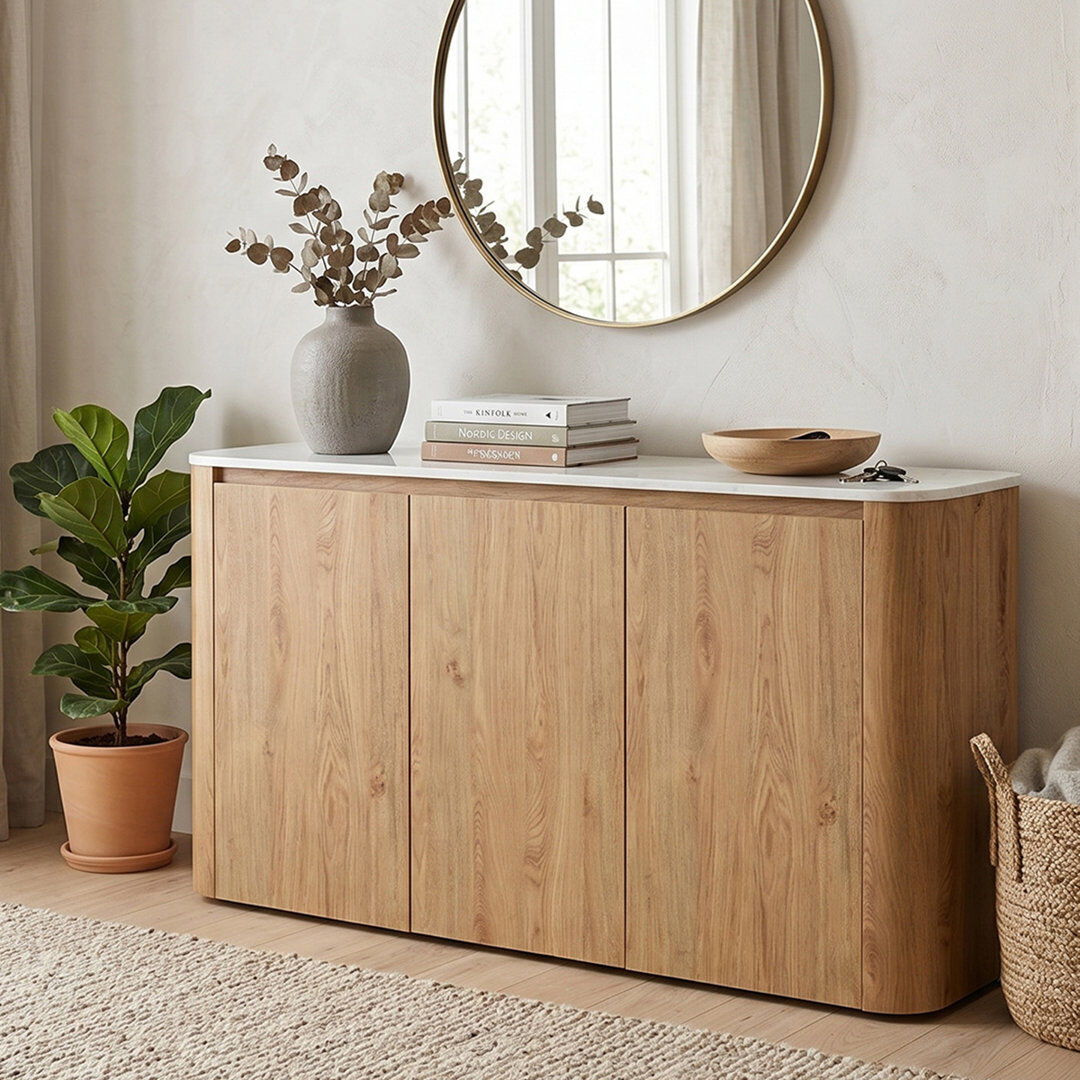George Oliver 150 cm W Sideboard Beige 74.1cm H X 150cm W X 39cm D