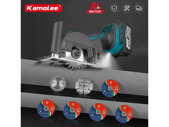 Kamolee – scie circulaire électrique sans balais de 3 pouces, coupe multifonctionnelle pour le bricolage à domicile, applicable à une batterie 18V 21V
