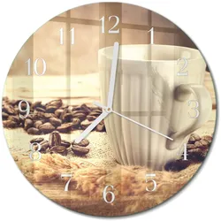 WANDUHR aus Glas Ø30 cm - Kaffee