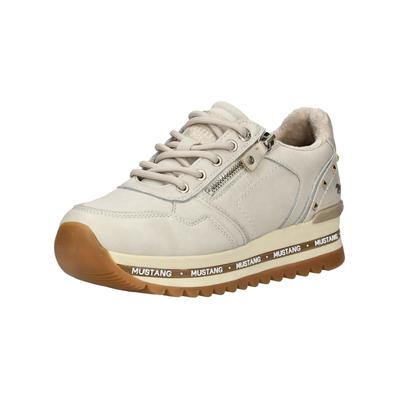 Sneaker MUSTANG SHOES "Mustang Shoes Sneaker Lederimitat", Damen, Gr. 40, ivory, Lederimitat, Schuhe Sneaker