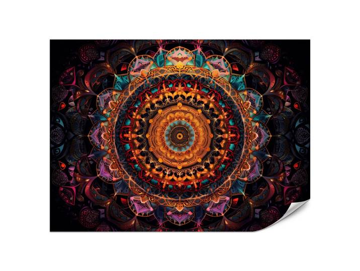 FOTOTAPETE für Schlafzimmer Bunte Mandala Vintage Orientalisch Harmonisch 200x140