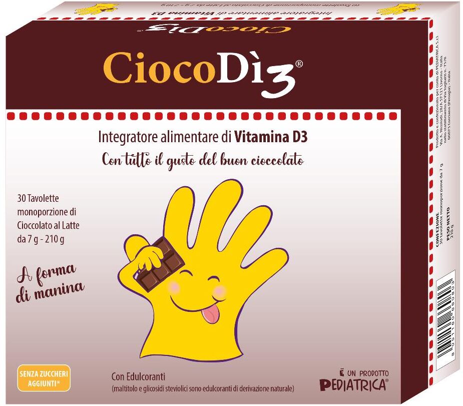 PEDIATRICA Srl CiocoDì3 Vitamina D3, 30 Tavolette 