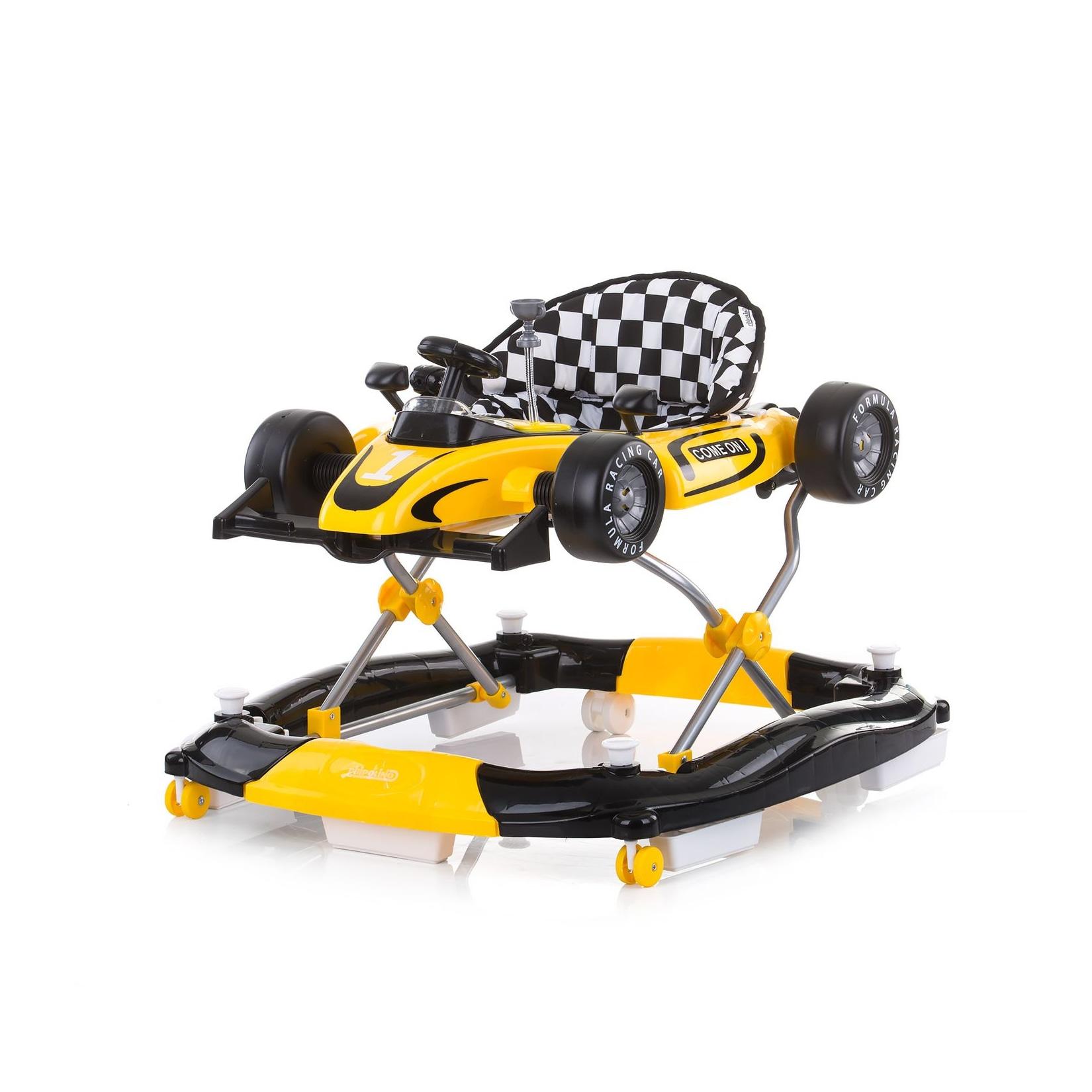 Chipolino Lauflernwagen 4 in 1 Racer, verstellbar, Wippe, Activitycenter gelb