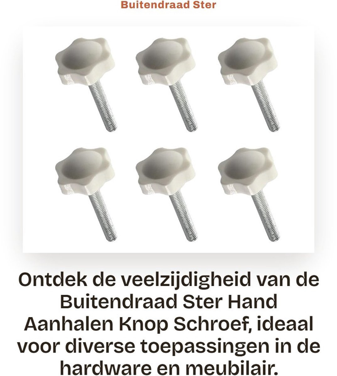 Dailygoods Set van 6 Sterknop Handgrepen van Koolstofstaal