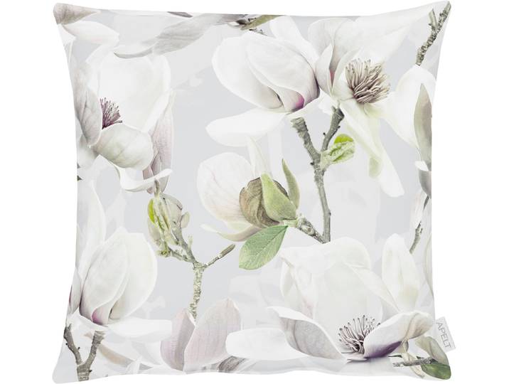 Dekokissen APELT 6510 Gr. 2, grau (grau, geblümt), B:49cm H:1cm L:49cm, Bezug: 70% Polyester, 30% Baumwolle, Dekokissen_Sitzkissen_Kissenhüllen, Dekokissen, Kissenhülle ohne Füllung, 1 Stück