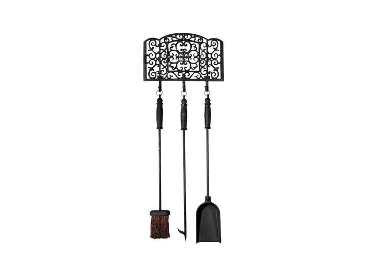 Kamingarnitur ESSCHERT DESIGN Kaminbesteck 3-teil , schwarz, B:34cm H:90cm, Reinigungs-Sets, Kamingarnitur