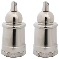 vidaXL Lampenfassungen 2 Stk. Satin-Nickel E27
