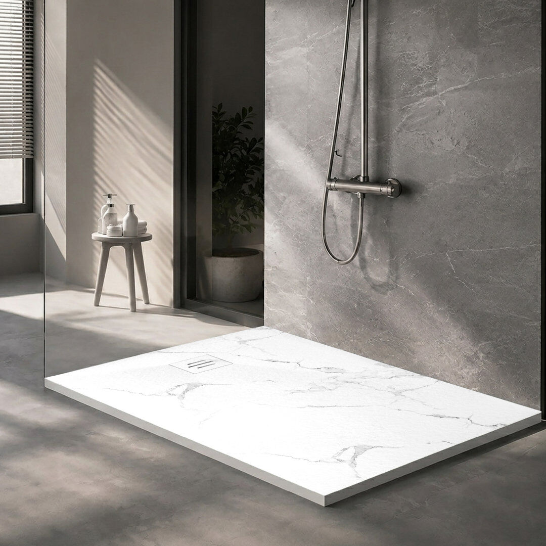 Belfry Bathroom Slip-Resistance 32mm H Rectangular Black Shower Tray Black 1800 x 900mm