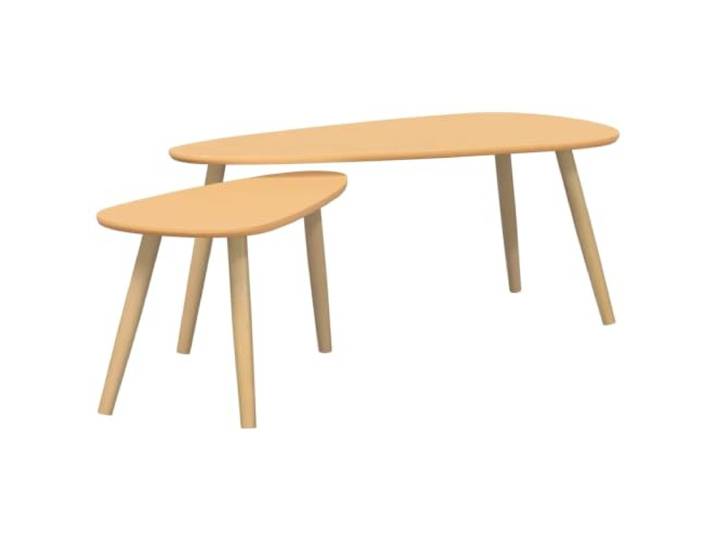 KUTYWEXFM 2er Set Couchtisch Braun, Beistelltische aus Holz & MDF Vielseitiges Duo für Schlafzimmer und Lounge, zeitloses skandinavisches Design mit schonenden Schutzkappen am Gestell.