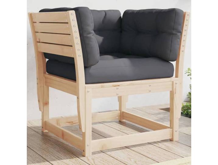 Canapé de Jardin Accoudoir avec Coussins Chaise de Terrasse avec Dossier Fauteuil de Salon Patio Extérieur Bois 844694