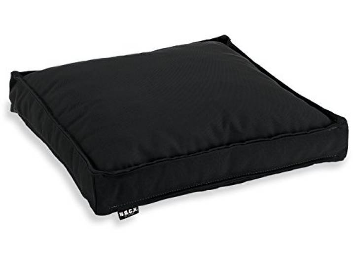 H.O.C.K. Sitzkissen Outdoor Stuhlkissen Classic Uni – UV-beständig, wasserabweisend, Fleckschutz – Garten Terrasse Balkon (50x50x5cm, Schwarz)