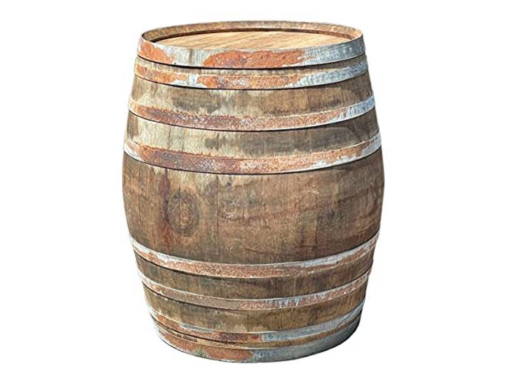 Temesso 500L Weinfass geschlossen als Stehtisch - rund, geölt