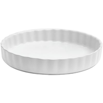 Tarteform VAN WELL "Backform mit Rillenstruktur, Ø 26 cm, aus Steingut", weiß, Ø:26cm, Steingut, Küchenformen, backofenfest bis 280 C, spülmaschinenfest