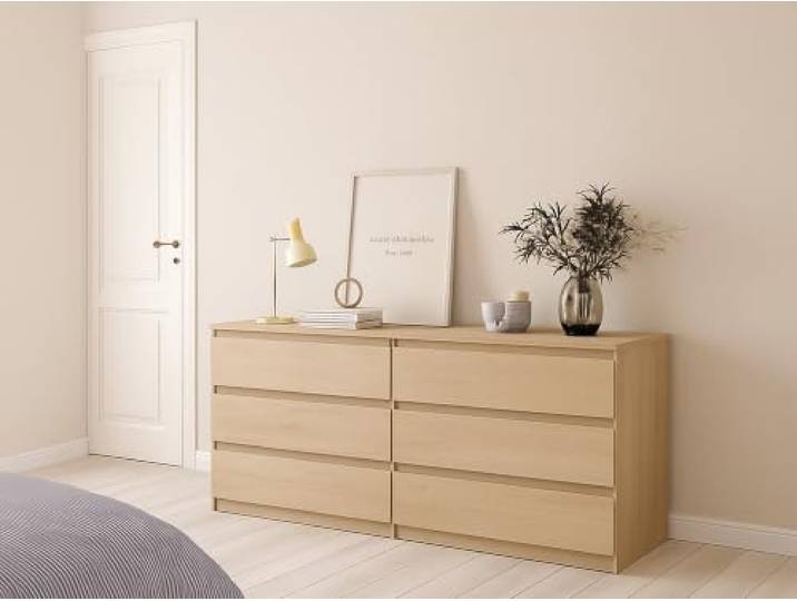 Dmora - Kommode Giselle, Wohnzimmerbuffet, Wohnzimmer-Sideboard, Moderne Küchen-Speisekammer, 154x50 h70 cm, Eiche