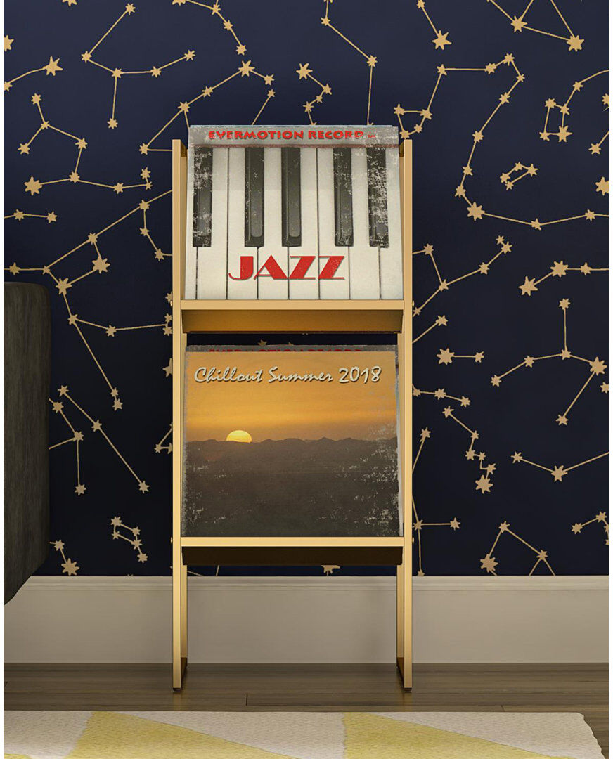 17 Stories Helix 82.3 cm H Multimedia Storage Gold 82.3cm H X 35.3cm W X 29cm D