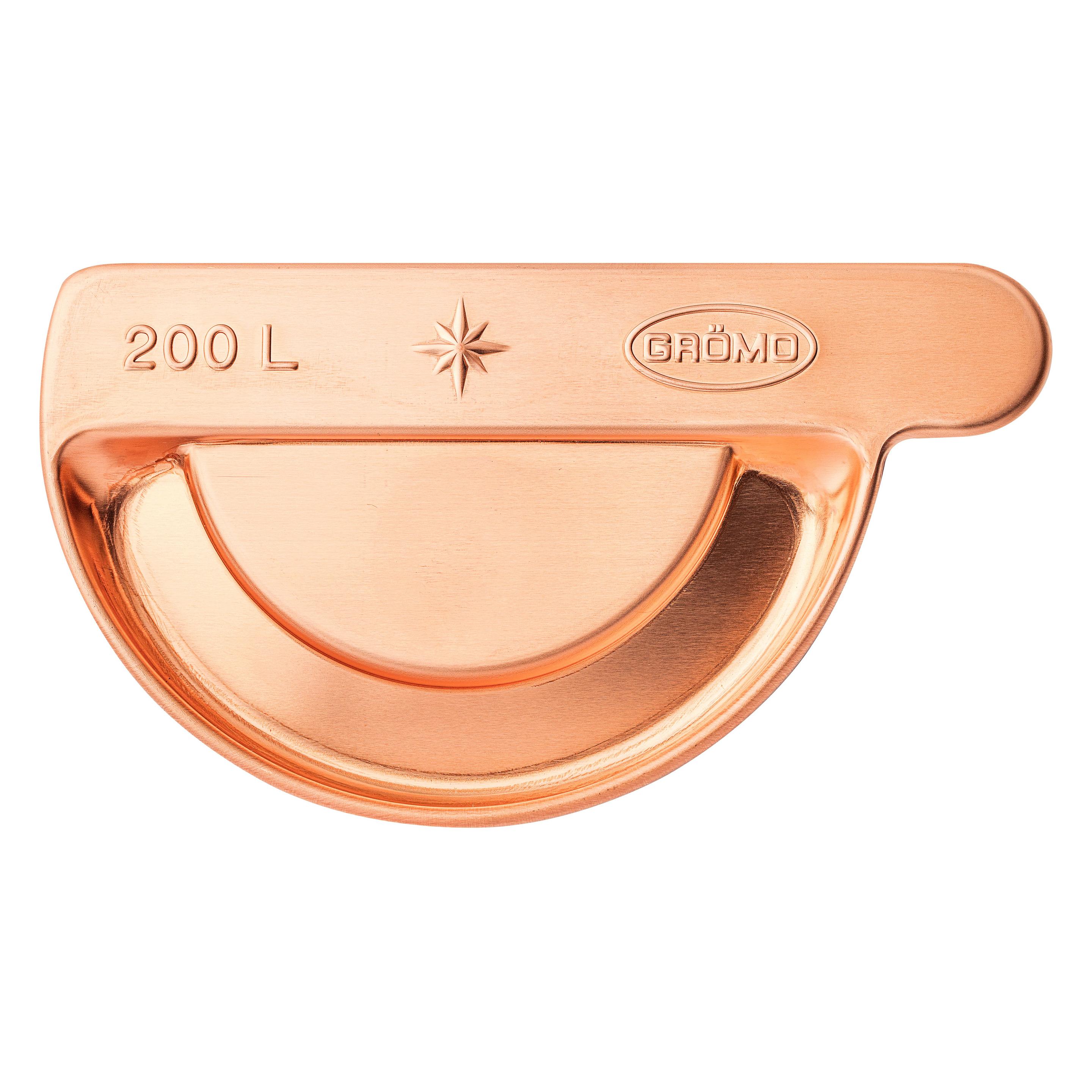 Grömo Kupfer-Steckrinnenboden halbrund, links, 333mm (60653)