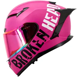 Broken Head Street Division Pink Matt Mit Pink Verspiegeltem Visier XS inkl. XXS Polster (51-52 cm)