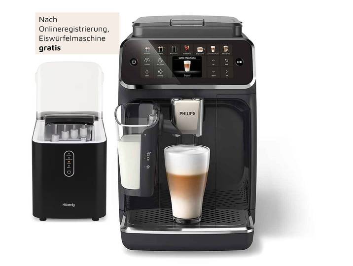 Philips Kaffeevollautomat EP4441/50 4400 Series, 12 Kaffeespezialitäten (heiß oder eisgekühlt), LatteGo-Milchsystem, SilentBrew Technologie