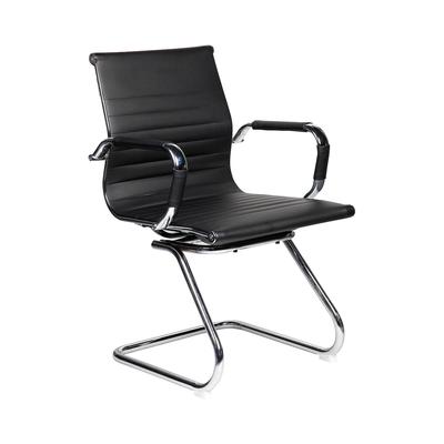Dmora Bürostuhl Kurow, Büro-Wartezimmerstühle mit Armlehnen, Ergonomischer Wartestuhl, 62x54h89 cm, Schwarz