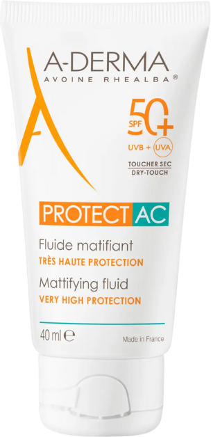 A-Derma Protect AC Fluido Solar Rosto Matificante FPS50+ 40ml