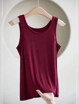 Inspired Finds Women's Seamless Slimming Sleeveless Vest Summer Thin Inner Top 9924 Wine Red us 810