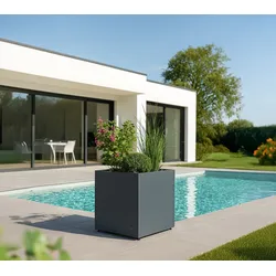 Herstera Garden Cube S | Outdoor Pflanzkübel quadratisch | 50x50x50 cm - Anthrazit