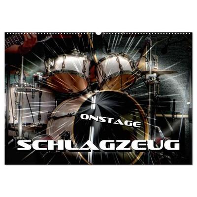 Schlagzeug onstage (Wandkalender 2027 DIN A2 quer), CALVENDO Monatskalender