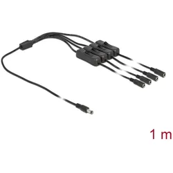 Delock Kabel DC 5,5 x 2,1 mm Stecker zu 4 x DC Buchse mit Schalter 1 m
