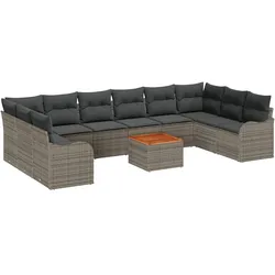 vidaXL Garten-Sofa-Set 10 pcs Grau