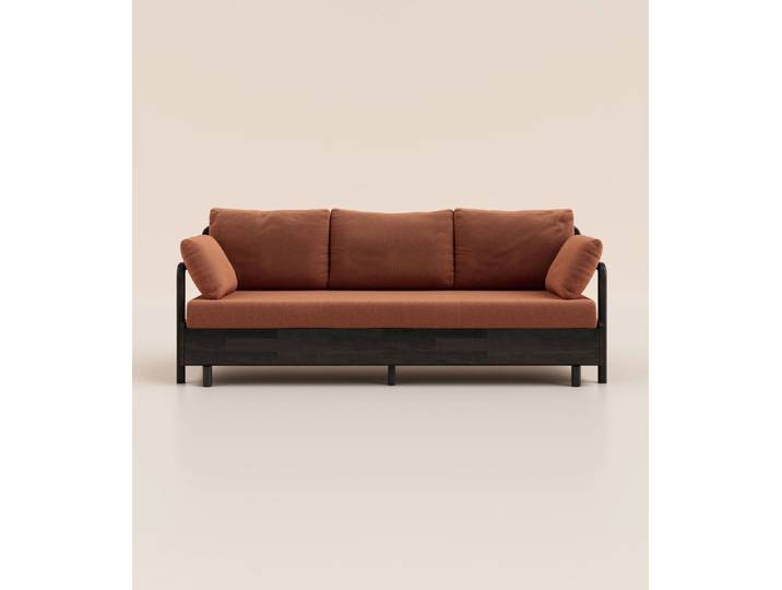 Canapé-lit 2 places - Tissu Terracotta - Tediber