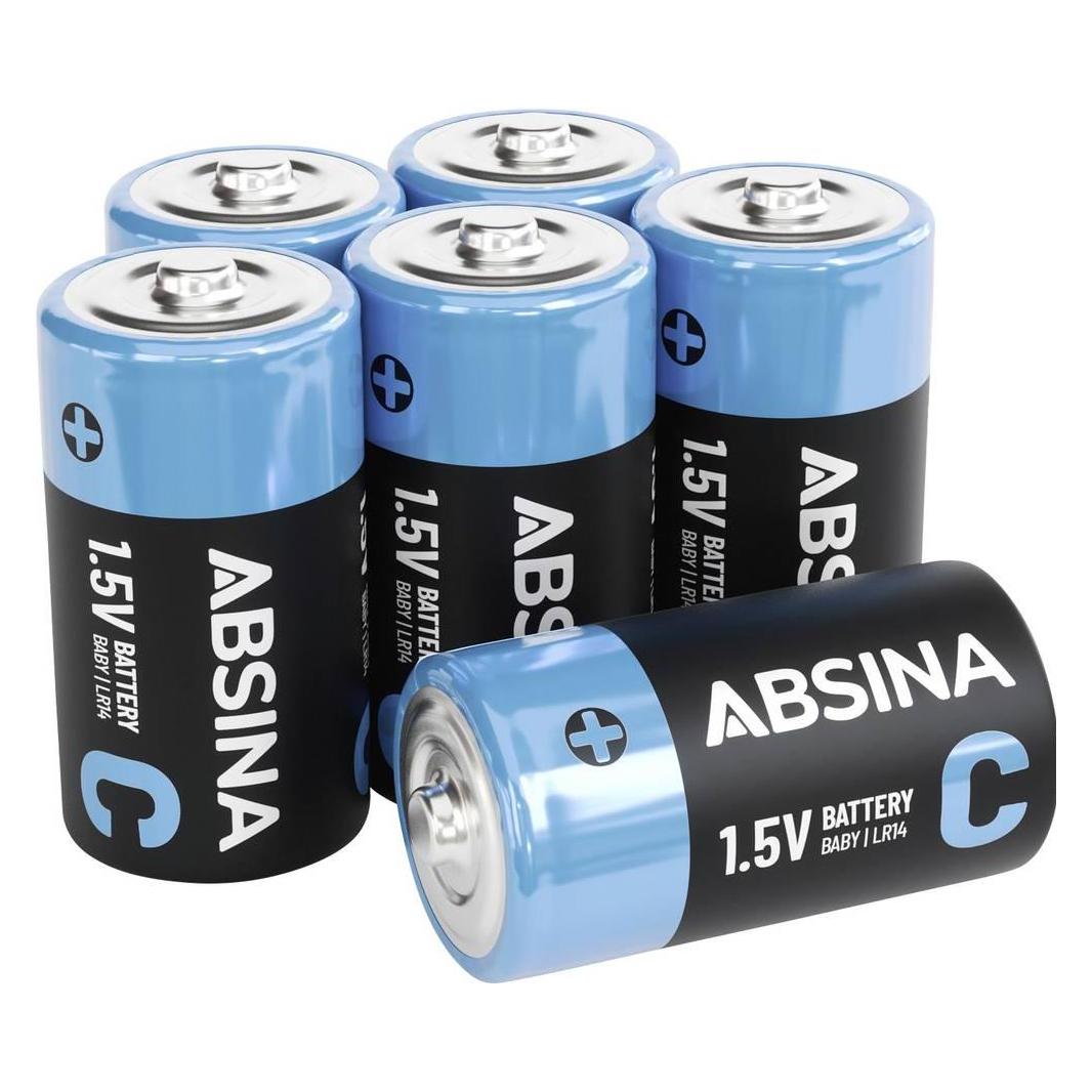 Absina Baby (C)-Batterie Alkali-Mangan 6000 mAh 9 V 6 St. (6 Stk., C, 6000 mAh) (401041-6)