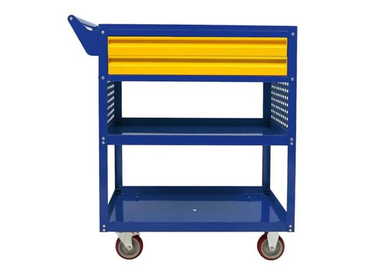ureggvbu Rollwagen Werkstatt mit 3 Böden Partition 2 Schubladen, Max. 182kg Rollwagen Metall für professionelle Anwender, DIY-Enthusiasten und Hobbyisten