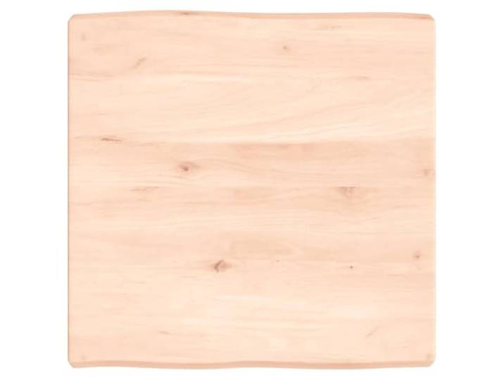 GKHPYURE Tischplatte 60 x 60 x (2-6) cm Eiche unbehandelt lebende Kanten Massives Eichenholz Oberfläche unbehandelt 2 lange Seitenkanten Tragkraft 28,8 kg Haushalt u