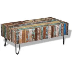 vidaXL Couchtisch Altholz Massiv 100x50x38 cm