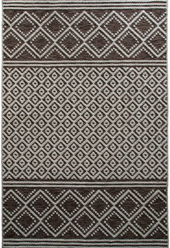 The Deco Factory Tapis moderne à motif croisillons en relief brun 160x230 Marron 230x1x160cm