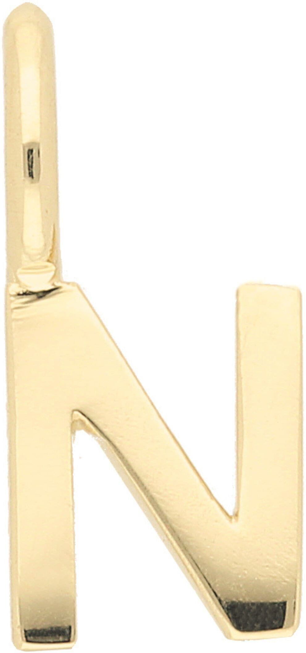 Buchstabenanhänger ADELIA´S "Buchstabenanhänger N 333 Gold ( 8K )", gold, Schmuckanhänger, Damen, N, Gold, Goldanhänger Buchstabe N