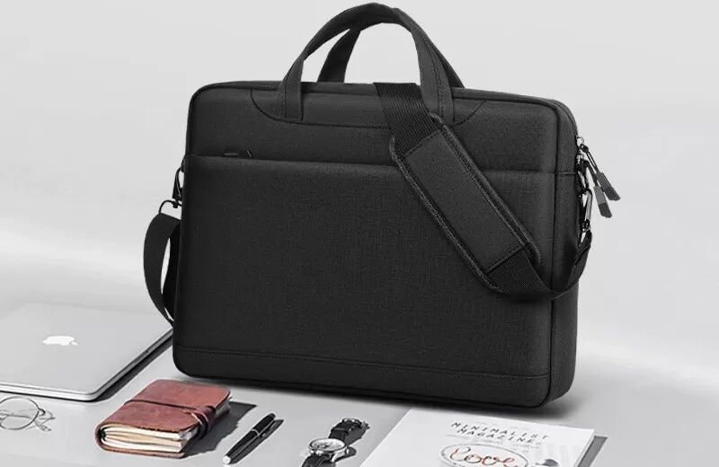 INF Sac pour ordinateur portable amélioré avec airbag, sac à bandoulière, sacoche de messager XL Le noir