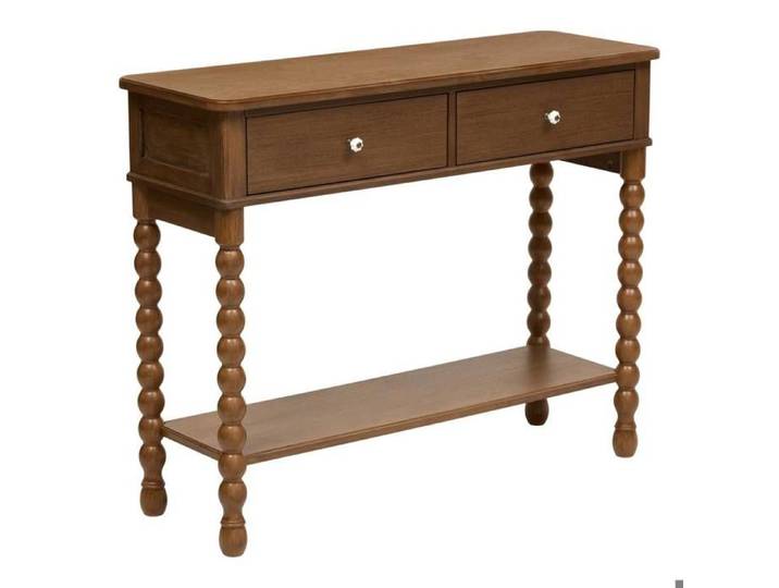 Console Mona rectangulaire 35x100cm 2 tiroirs marron - Atmosphera Créateur d'intérieur