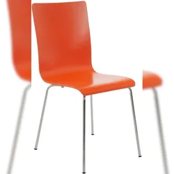 PROREGAL Besucherstuhl PAMPLONA HxBxT 87x43x47cm Holz Orange Konferenzstuhl