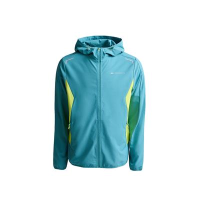 Outdoorjacke MONTERRAIN "Monterrain LYDER WINDRUNNER", Herren, Gr. S, blau (schwarz, gleaming blau), 92% Polyester, 8% Elasthan, mehrfarbig, normal, ohne Ausschnitt, Jacken Outdoorjacke